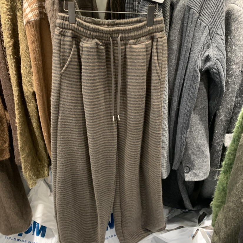 OWN東大門㊣代購女士新款真品推薦熱賣休閑25秋冬休閑褲條紋OWN休閑褲圖色1