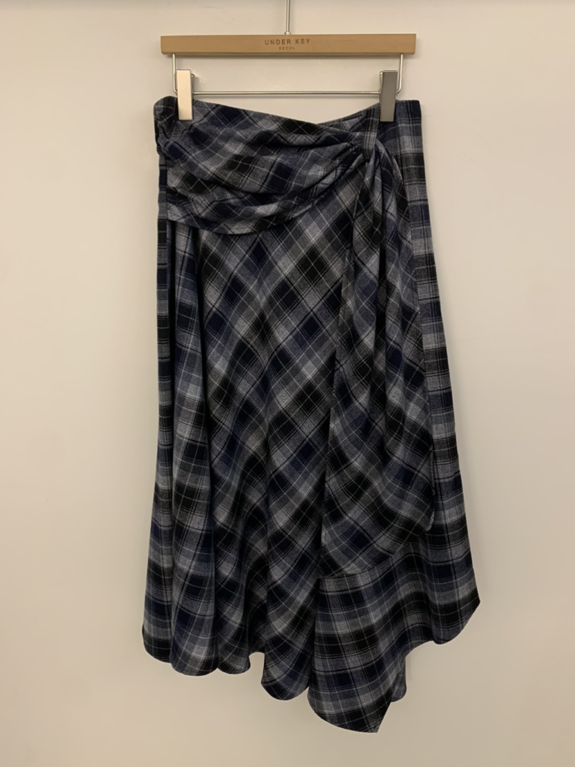 UNDER KEY韓國代購㊣女士新款25秋冬人氣熱賣時尚休閑長裙UNDER KEY長裙圖色2深藍色