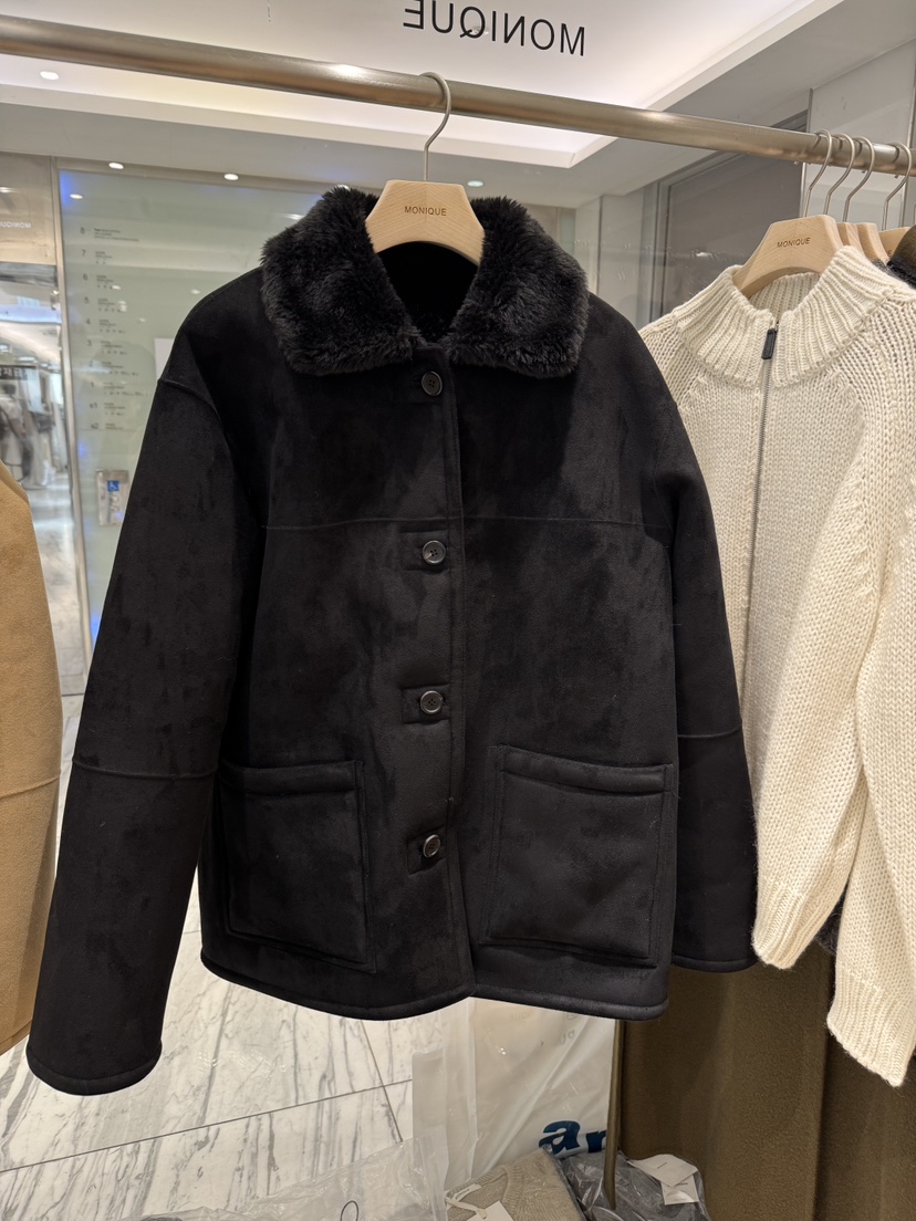 MONIQUE韓國直郵㊣女裝新款25秋冬熱賣休閑時尚推薦夾克兩面MONIQUE夾克圖色2