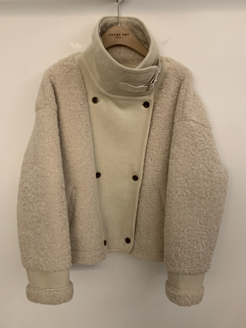 UNDER KEY東大門㊣代購女士新品25秋冬職業人氣短款大衣兔子UNDER KEY短款大衣