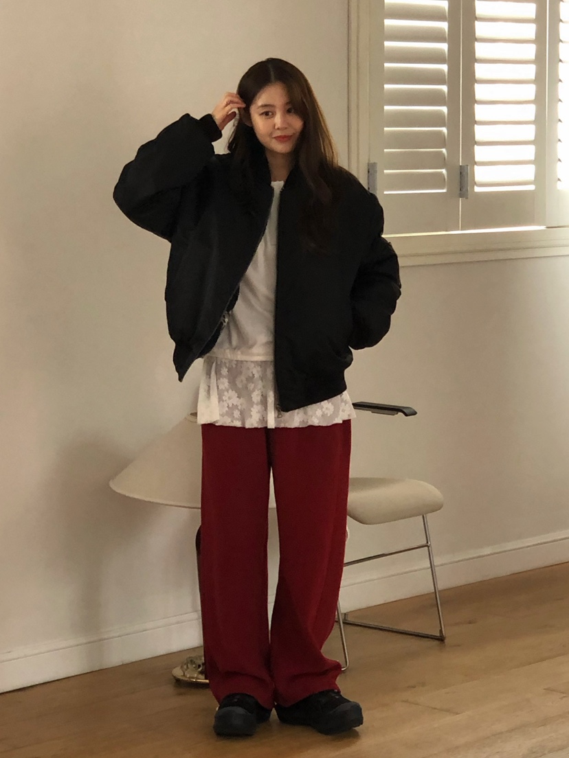 ONDO-P韓國直郵㊣女裝新款職業25秋冬人氣推薦夾克里外穿花朵ONDO-P夾克