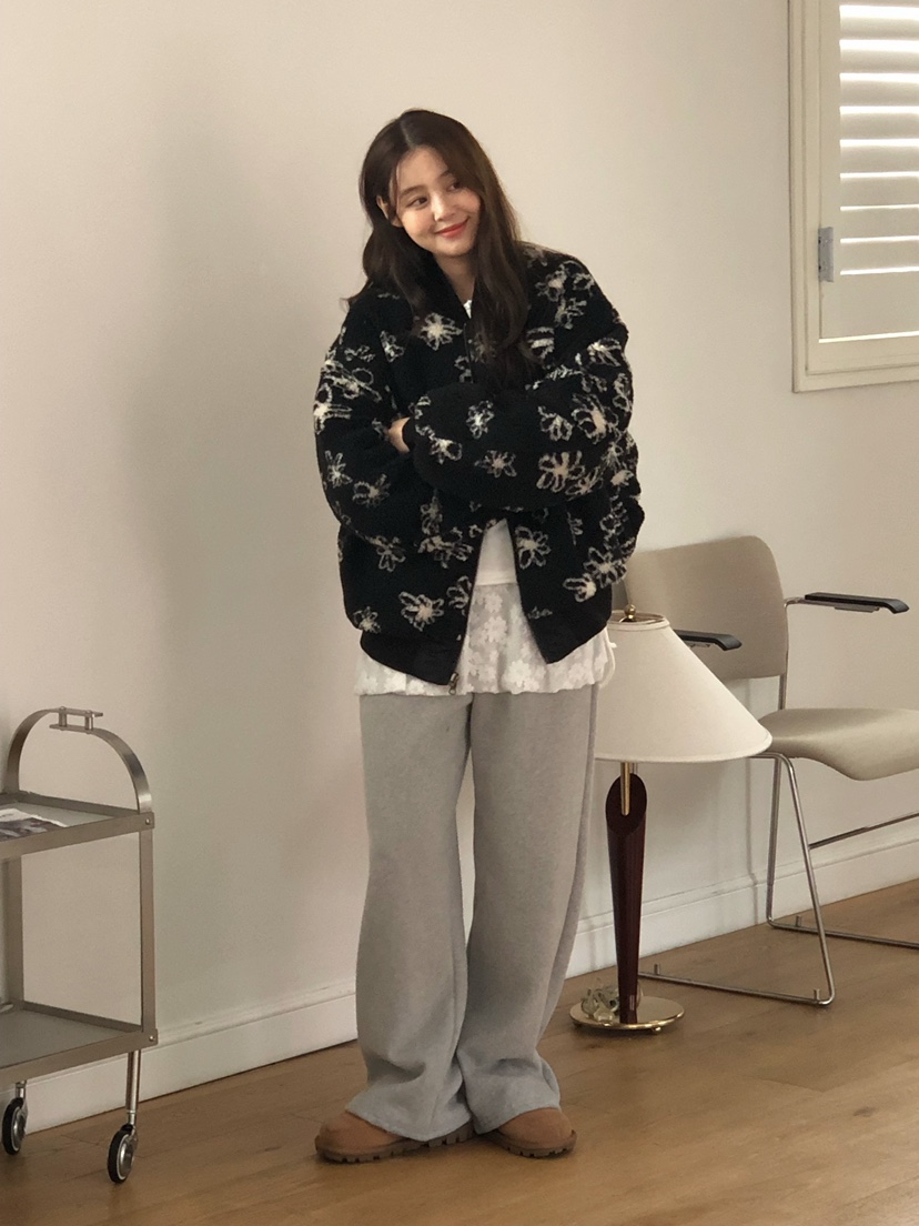 ONDO-P韓國直郵㊣女裝新款職業25秋冬人氣推薦夾克里外穿花朵ONDO-P夾克