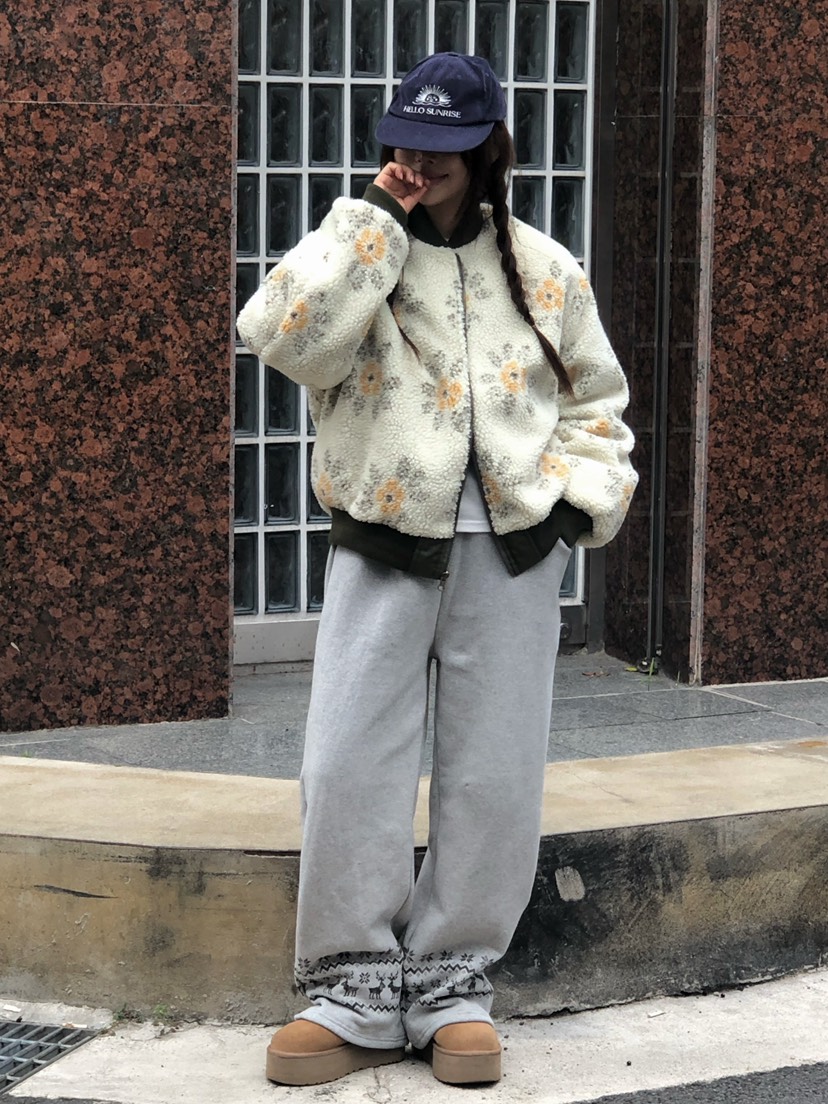 ONDO-P韓國直郵㊣女裝新款職業25秋冬人氣推薦夾克里外穿花朵ONDO-P夾克