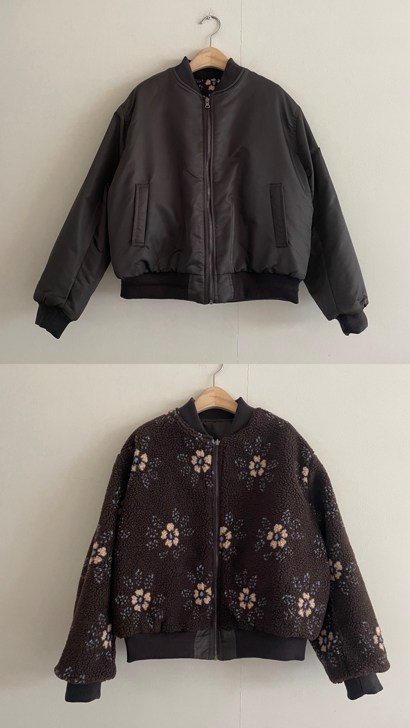 ONDO-P韓國直郵㊣女裝新款職業25秋冬人氣推薦夾克里外穿花朵ONDO-P夾克