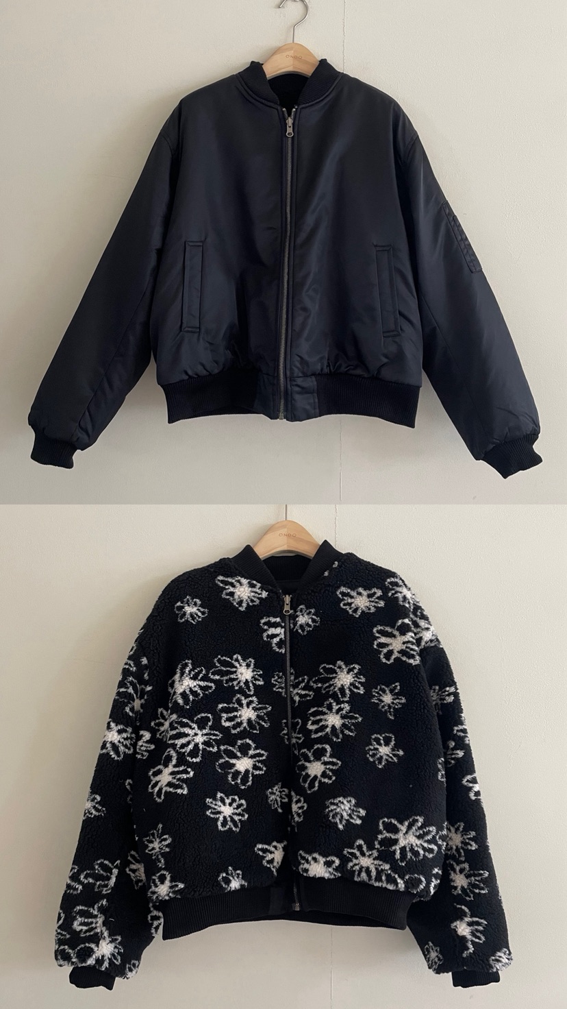 ONDO-P韓國直郵㊣女裝新款職業25秋冬人氣推薦夾克里外穿花朵ONDO-P夾克圖色3