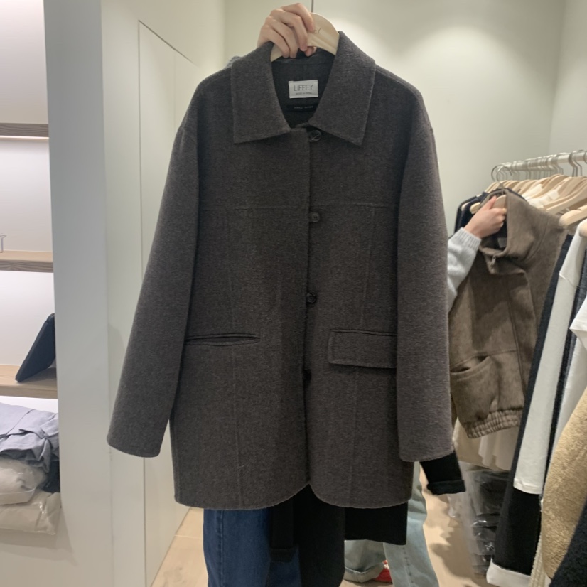 LIFFEY韓國代購㊣女裝新款推薦休閑真品人氣時尚中長款大衣LIFFEY中長款大衣圖色1