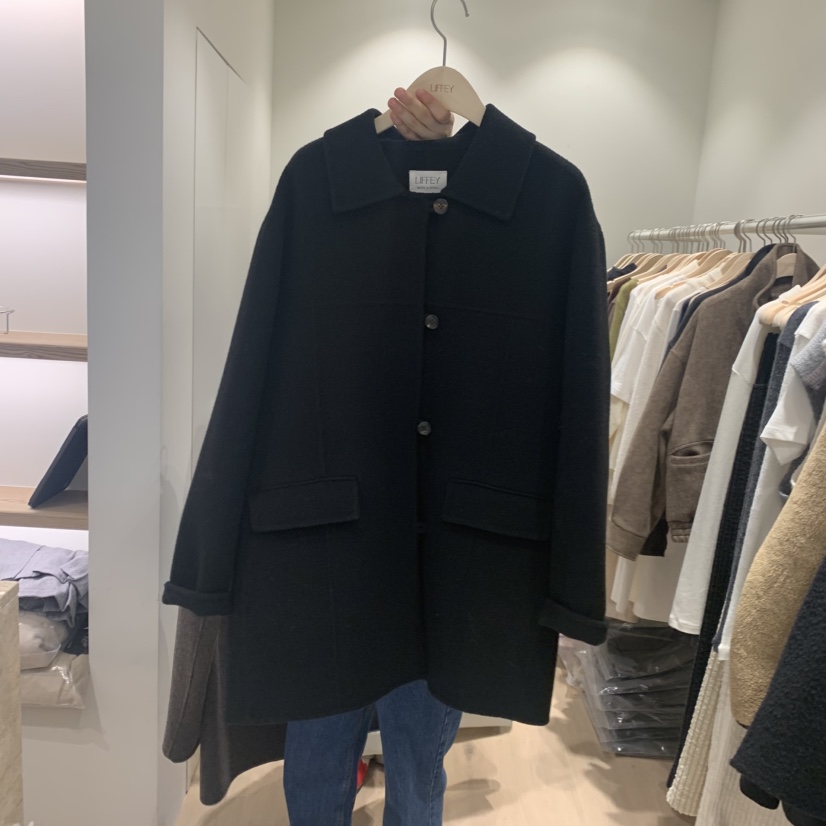 LIFFEY韓國代購㊣女裝新款推薦休閑真品人氣時尚中長款大衣LIFFEY中長款大衣圖色2