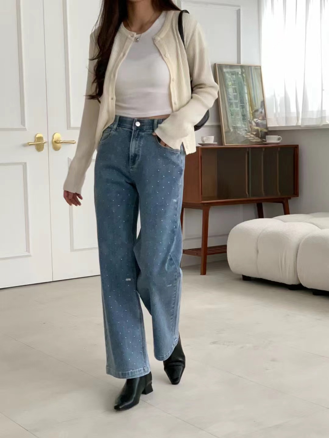 UB 40東大門㊣直郵女士新品熱賣25秋冬職業時尚推薦牛仔褲UB 40牛仔褲