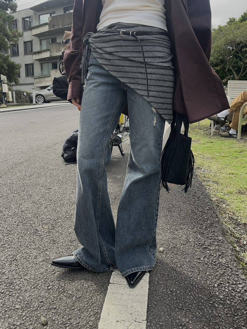 MADE-P東大門㊣實拍女士新款真品25秋冬時尚休閑熱賣牛仔褲MADE-P牛仔褲