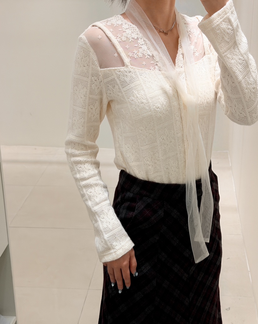 CORAL東大門㊣實拍女士新款推薦熱賣休閑25秋冬襯衫蕾絲衫蕾絲CORAL襯衫/蕾絲衫