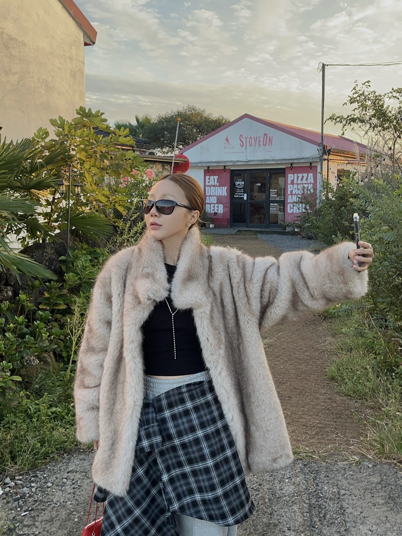 MADE-P韓國代購㊣女士新款人氣真品休閑25秋冬推薦夾克貂皮MADE-P夾克