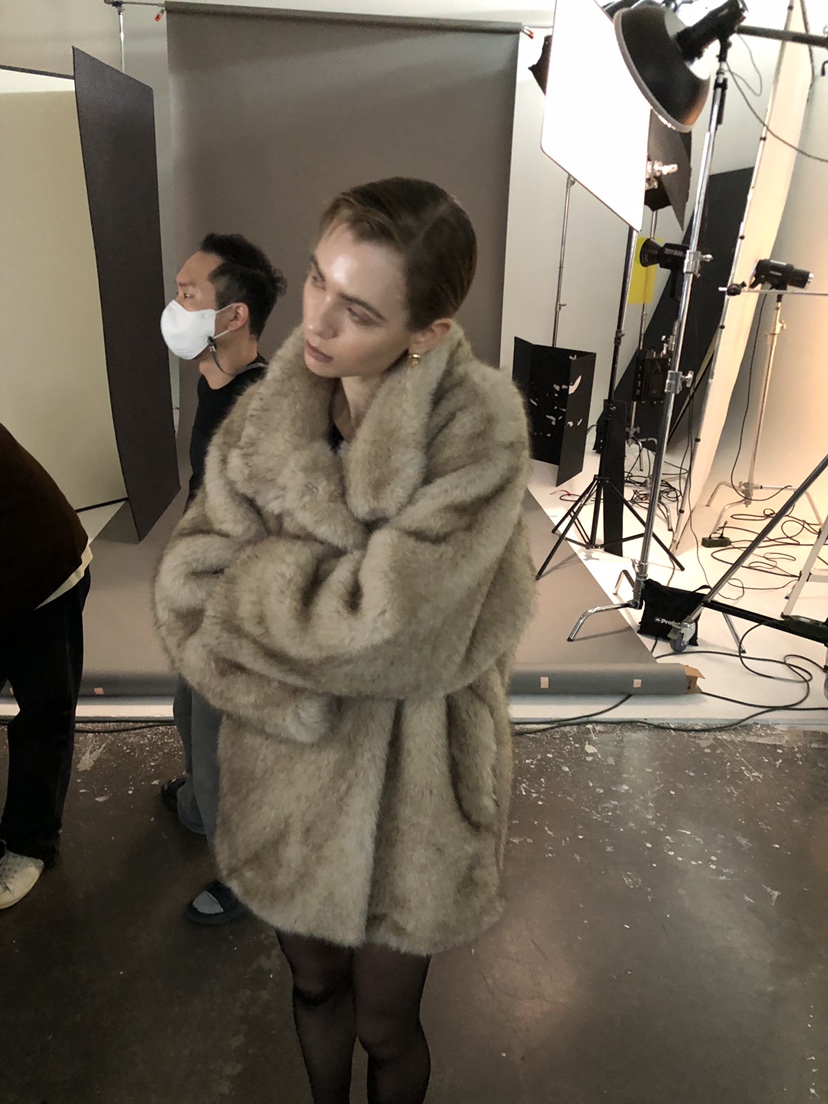 MADE-P韓國代購㊣女士新款人氣真品休閑25秋冬推薦夾克貂皮MADE-P夾克