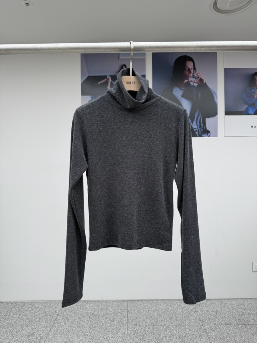 MADE-P韓國直郵㊣女裝新款職業25秋冬推薦時尚長袖T恤安哥拉MADE-P長袖T恤圖色2