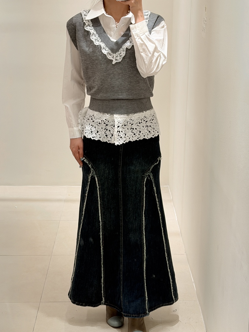 CORAL韓國直郵㊣女裝新款休閑25秋冬推薦時尚人氣襯衫蕾絲衫CORAL襯衫/蕾絲衫