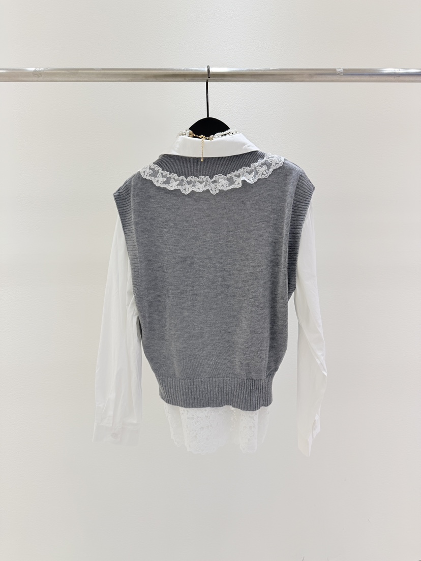 CORAL韓國直郵㊣女裝新款休閑25秋冬推薦時尚人氣襯衫蕾絲衫CORAL襯衫/蕾絲衫