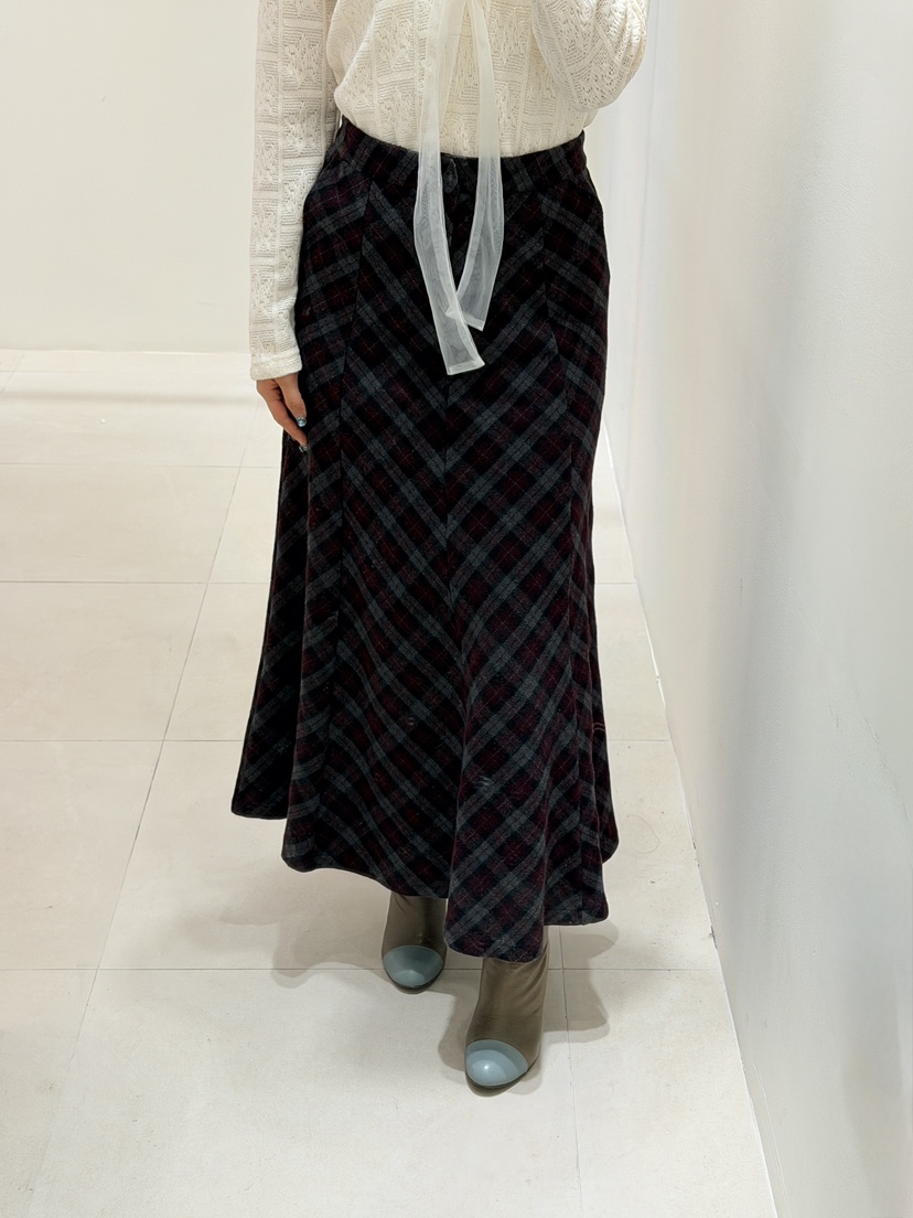 CORAL東大門㊣實拍女士新款推薦熱賣休閑真品職業人氣長裙格紋CORAL長裙