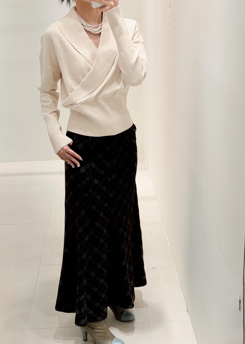 CORAL東大門㊣實拍女士新款推薦熱賣休閑真品職業人氣長裙格紋CORAL長裙