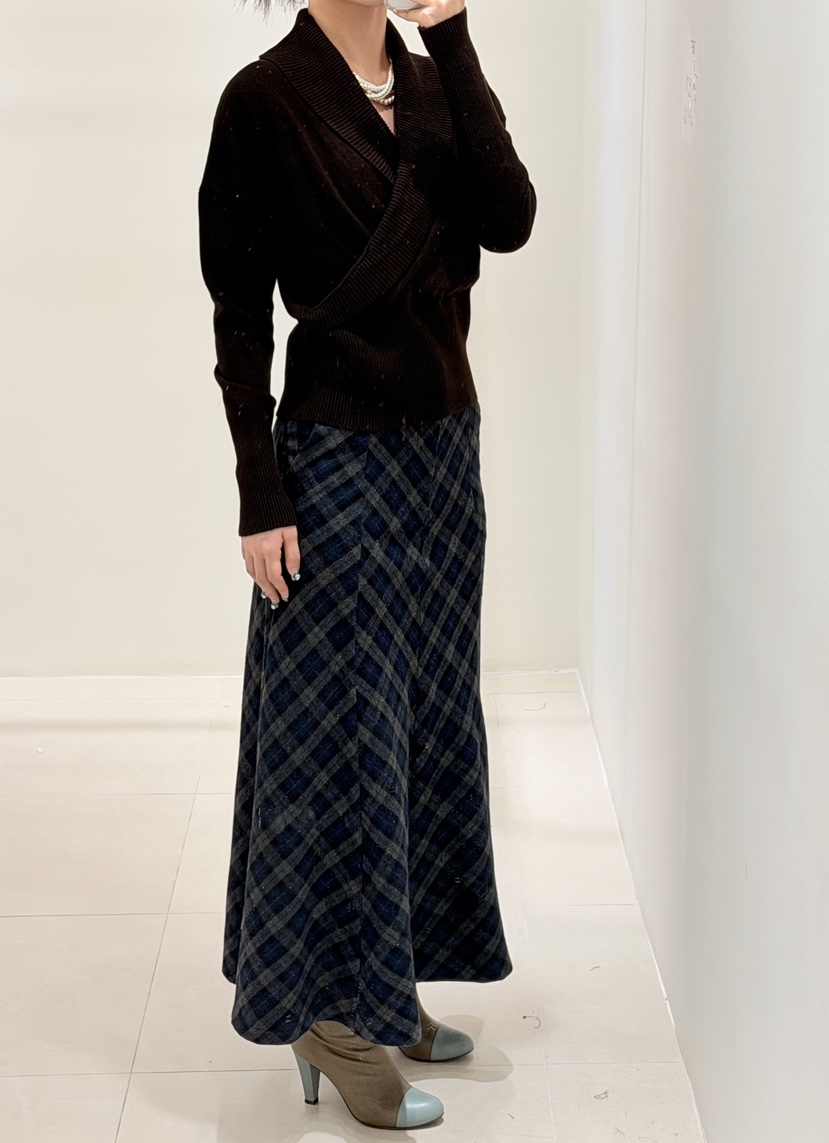 CORAL東大門㊣實拍女士新款推薦熱賣休閑真品職業人氣長裙格紋CORAL長裙