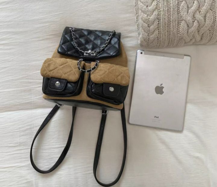 TROUVAILLE東大門㊣實拍女士新款25秋冬休閑雙肩背包絨面革TROUVAILLE雙肩背包