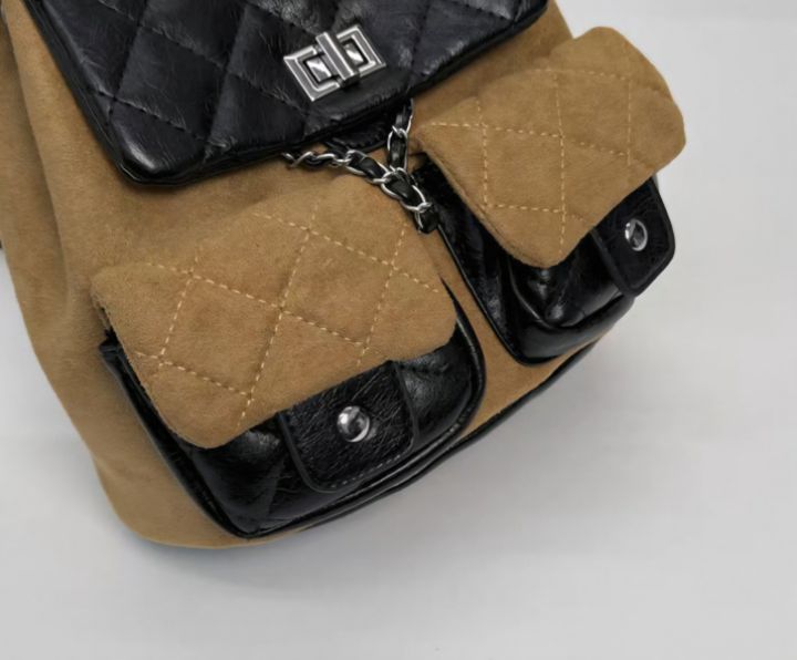 TROUVAILLE東大門㊣實拍女士新款25秋冬休閑雙肩背包絨面革TROUVAILLE雙肩背包