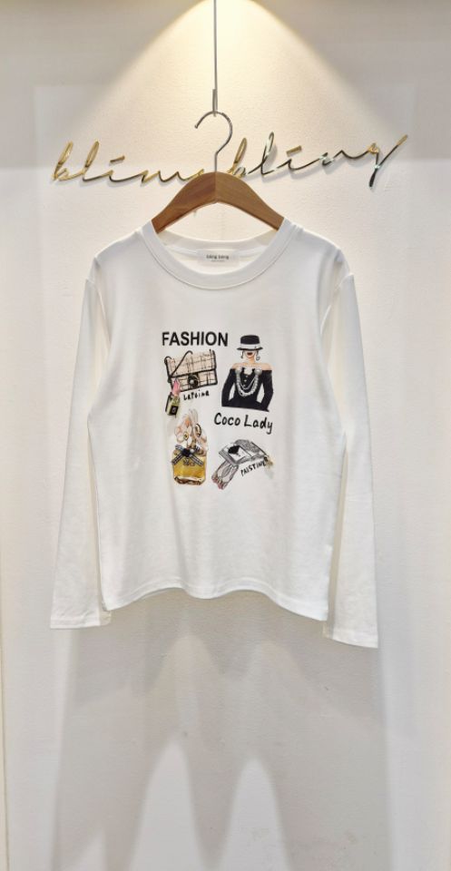 RICO韓國代購㊣女士新品推薦職業休閑時尚人氣25秋冬長袖T恤bling bling/RICO長袖T恤圖色2