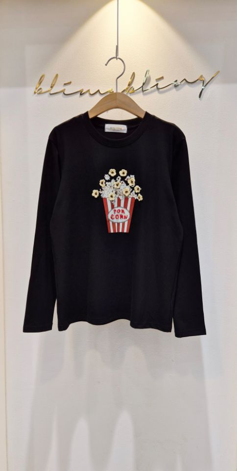 RICO韓國代購㊣女裝新款25秋冬真品休閑職業熱賣推薦長袖T恤bling bling/RICO長袖T恤圖色1