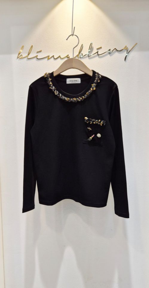 RICO東大門㊣代購女裝新品推薦25秋冬時尚人氣熱賣職業長袖T恤bling bling/RICO長袖T恤圖色1