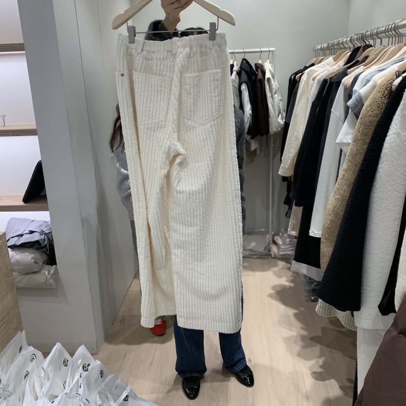 LIFFEY韓國直郵㊣女士新品職業推薦時尚休閑休閑褲燈芯絨綁帶LIFFEY休閑褲
