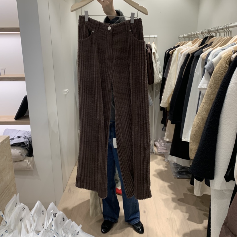 LIFFEY韓國直郵㊣女士新品職業推薦時尚休閑休閑褲燈芯絨綁帶LIFFEY休閑褲圖色2