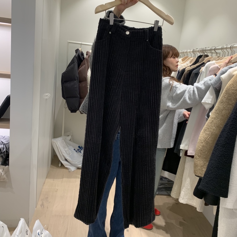 LIFFEY韓國直郵㊣女士新品職業推薦時尚休閑休閑褲燈芯絨綁帶LIFFEY休閑褲圖色3
