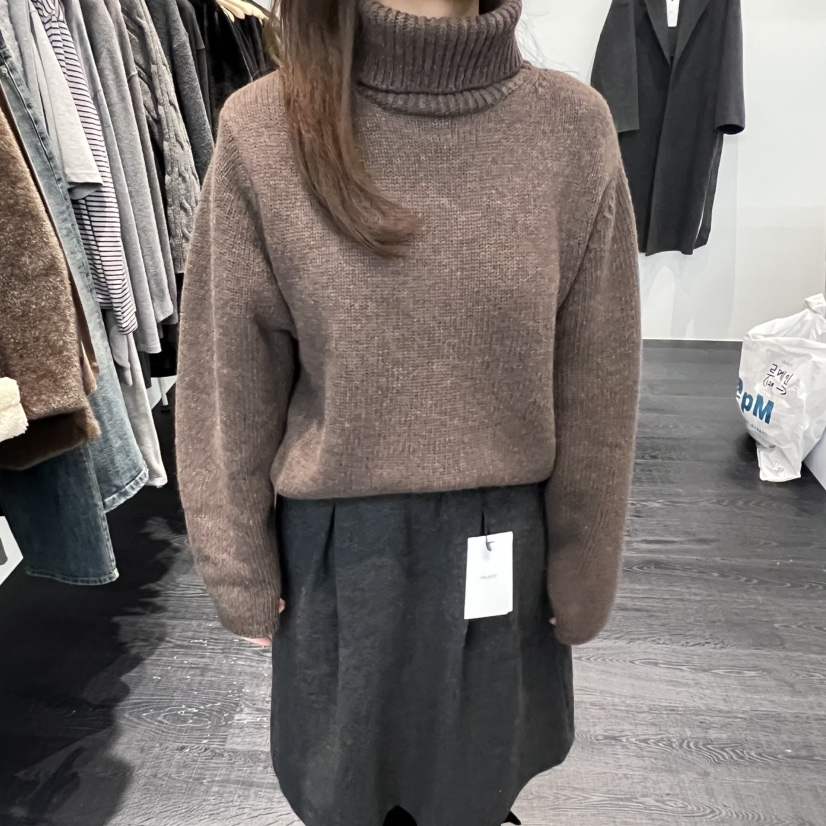 OBJECT東大門㊣實拍女裝新品推薦職業時尚真品25秋冬針織衫高領OBJECT針織衫圖色3