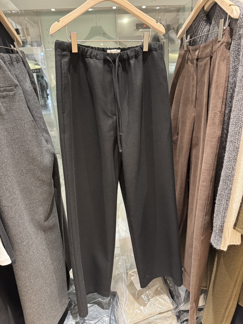 MONIQUE韓國代購㊣女裝新品人氣休閑時尚職業休閑褲羊毛綁帶MONIQUE休閑褲圖色2