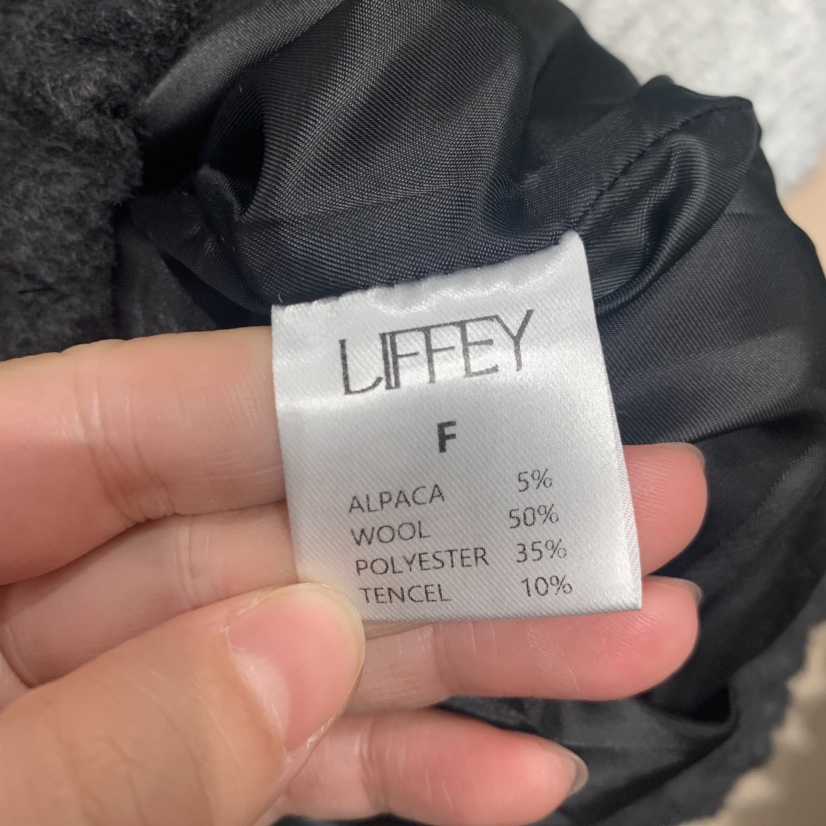 LIFFEY東大門㊣代購女裝新款真品時尚人氣推薦短款大衣羊駝LIFFEY短款大衣