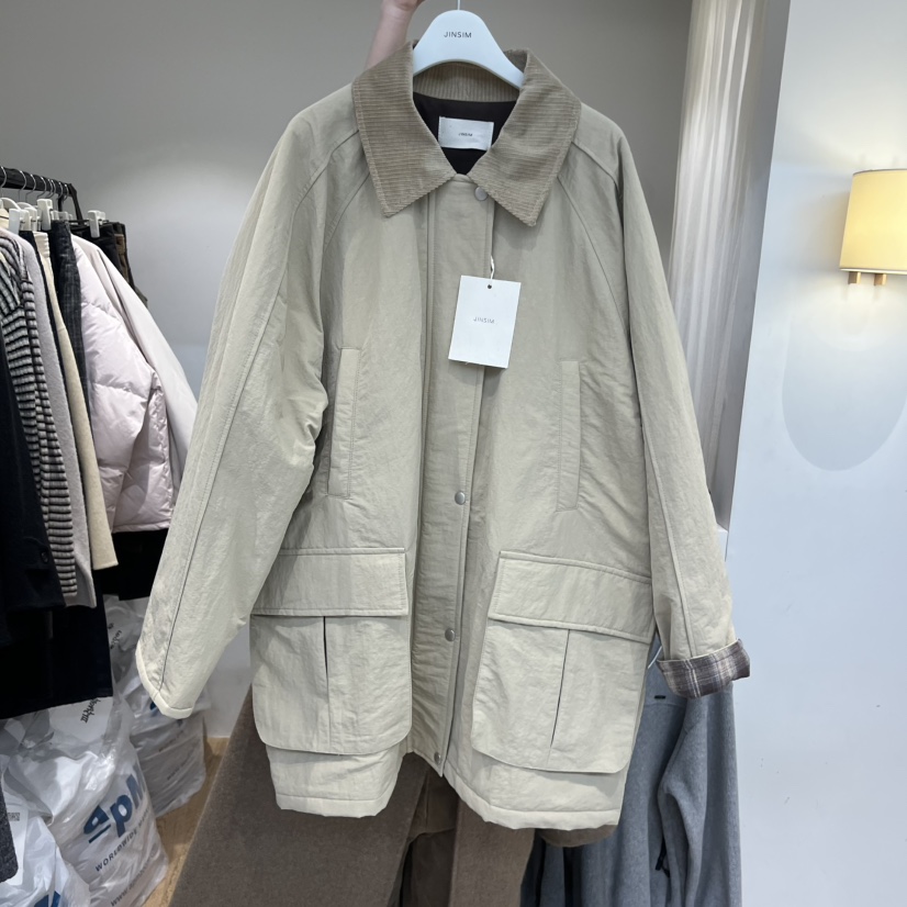 JINSIM東大門㊣實拍女士新品人氣休閑真品熱賣推薦夾克口袋棉JINSIM夾克圖色1