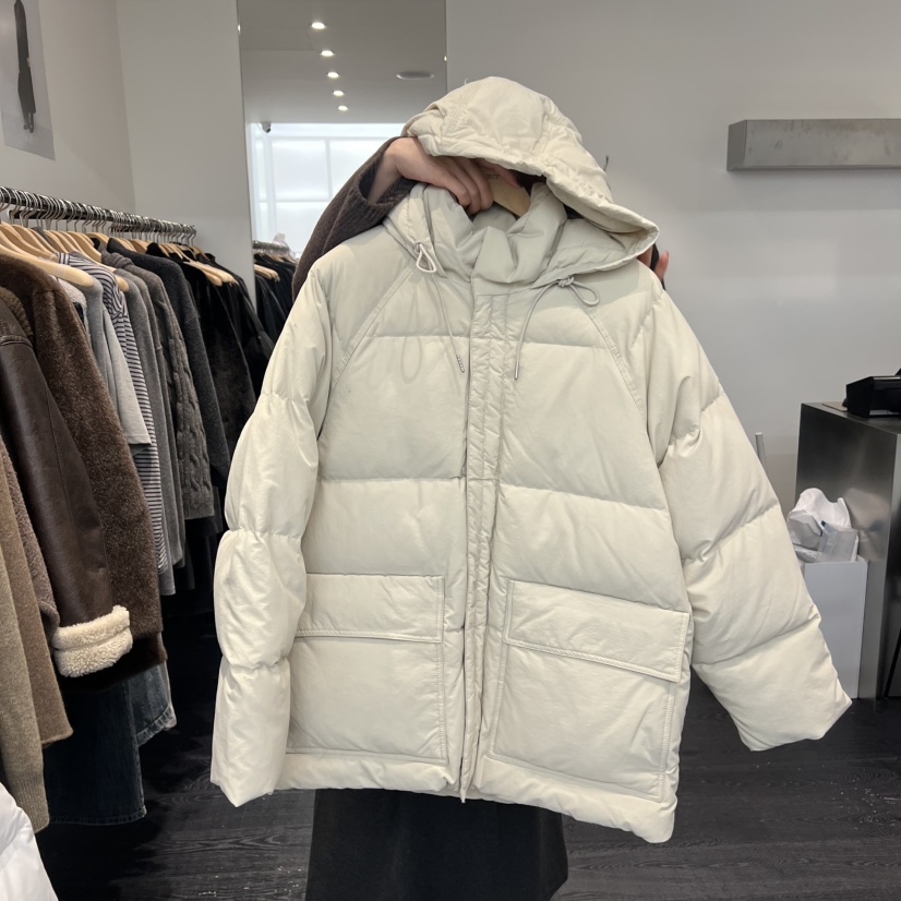 OBJECT東大門㊣實拍女裝新款人氣25秋冬短款羽絨服填充連帽鴨絨OBJECT短款羽絨服