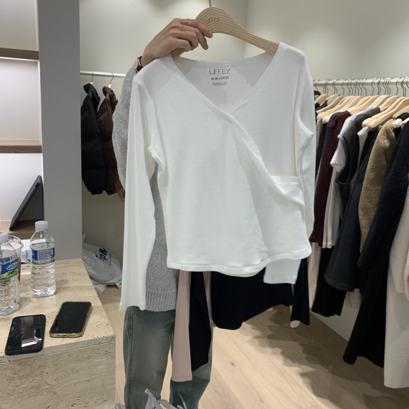 LIFFEY韓國代購㊣女裝新品熱賣休閑職業時尚人氣真品長袖T恤LIFFEY長袖T恤圖色2