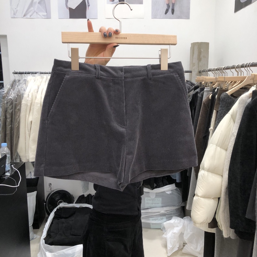 RECOVER東大門㊣直郵女士新品推薦真品熱賣休閑25秋冬短褲天鵝絨RECOVER/MOMENT短褲圖色2