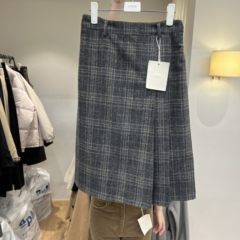 JINSIM東大門㊣直郵女士新款真品人氣時尚半身裙中短裙格紋JINSIM半身裙/中短裙圖色1