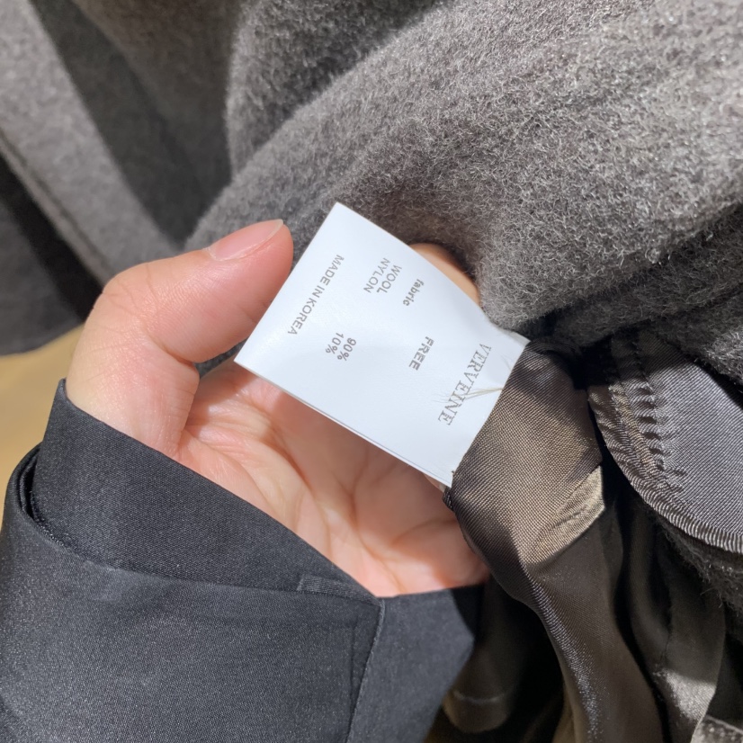 VERVEINE東大門㊣直郵女士新款25秋冬中長款大衣含腰帶手工高領VERVEINE中長款大衣