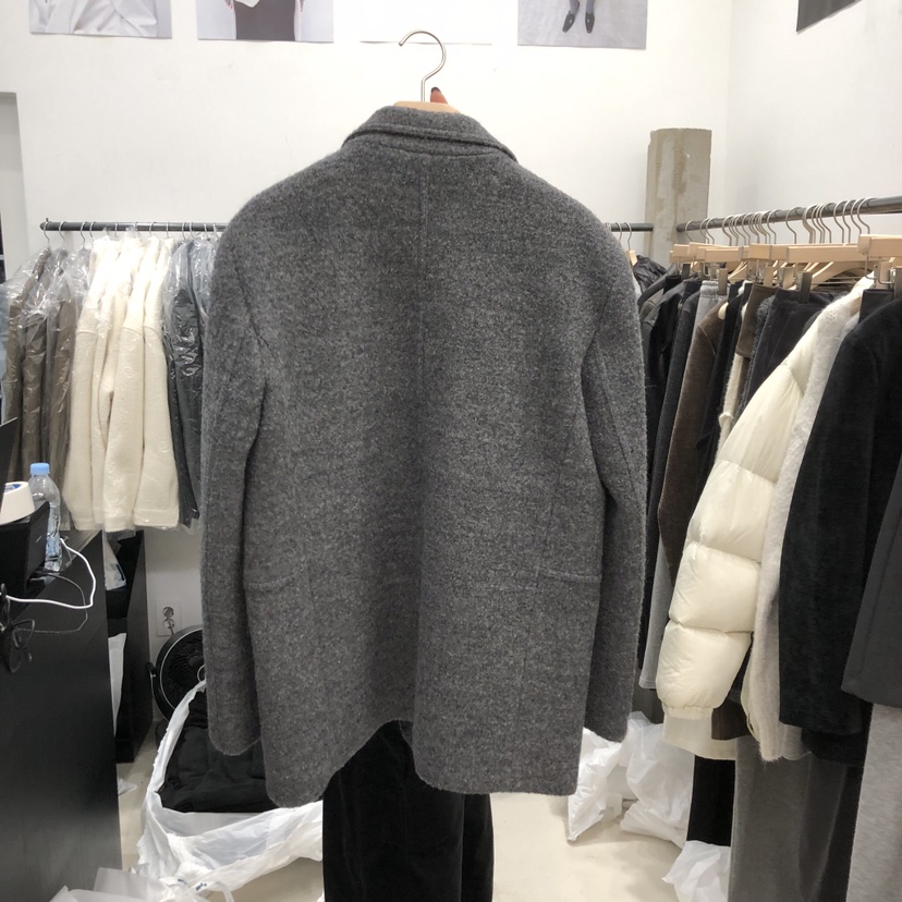 RECOVER韓國代購㊣女士新品職業休閑推薦25秋冬短款大衣羊毛RECOVER/MOMENT短款大衣