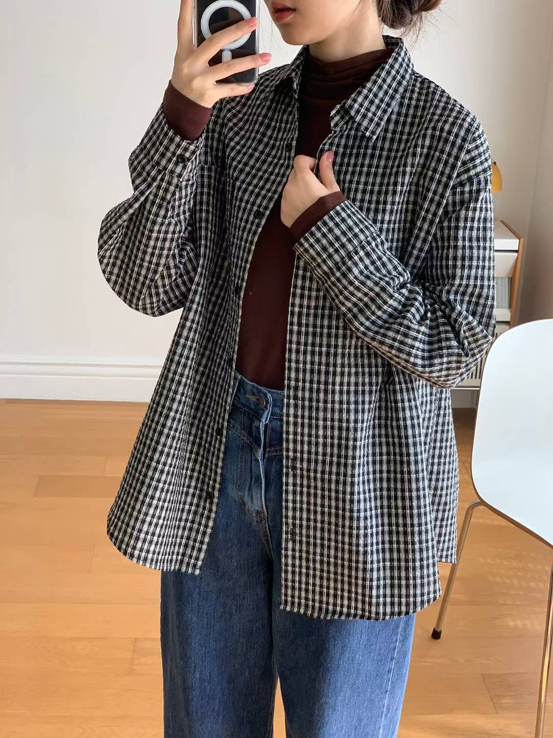 BARISTAR東大門㊣實拍女裝新款職業推薦25秋冬熱賣襯衫蕾絲衫BARI BARI襯衫/蕾絲衫圖色1