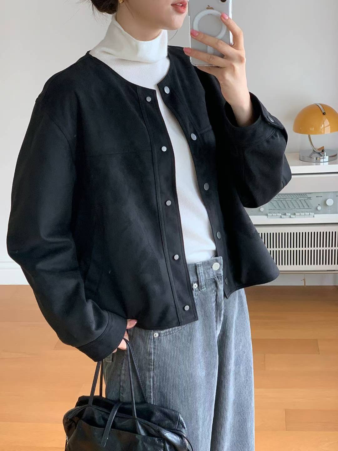 BARISTAR東大門㊣代購女士新款推薦時尚休閑真品夾克絨面革BARISTAR夾克