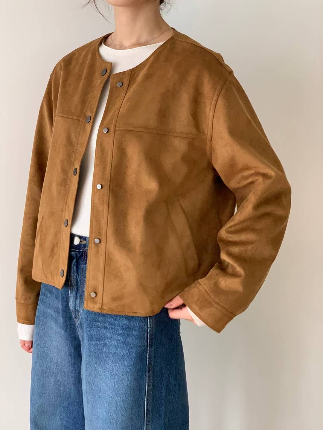 BARISTAR東大門㊣代購女士新款推薦時尚休閑真品夾克絨面革BARISTAR夾克圖色2