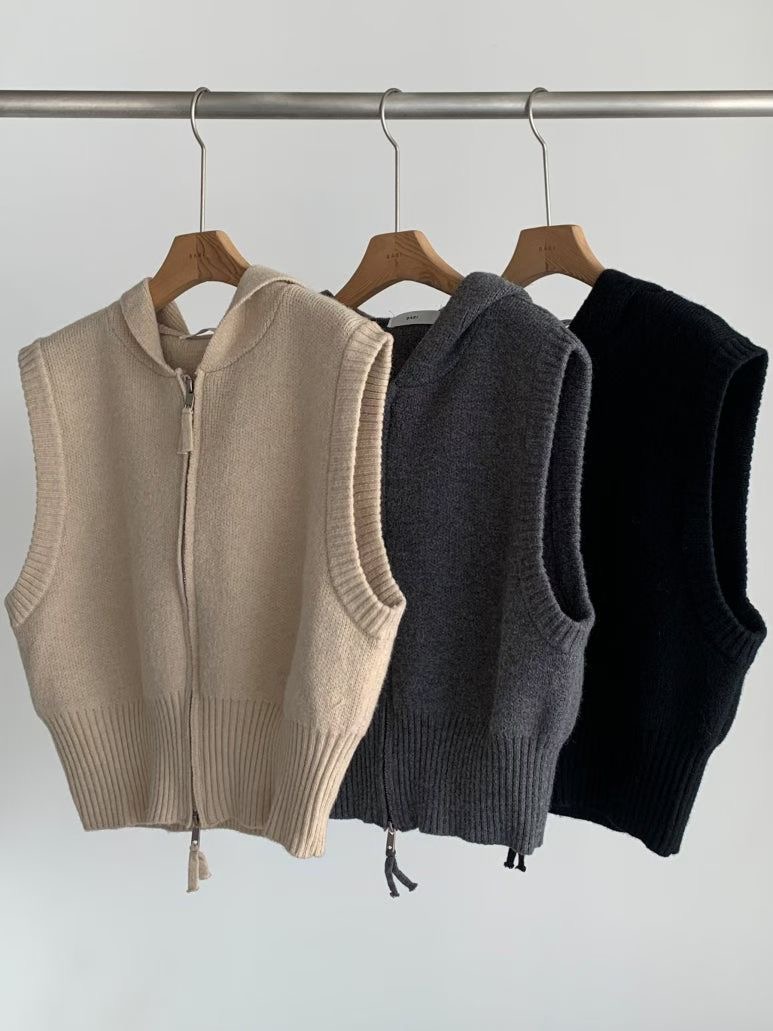 BARISTAR東大門㊣代購女裝新品25秋冬馬甲不含內搭兩件套連帽衫BARISTAR馬甲