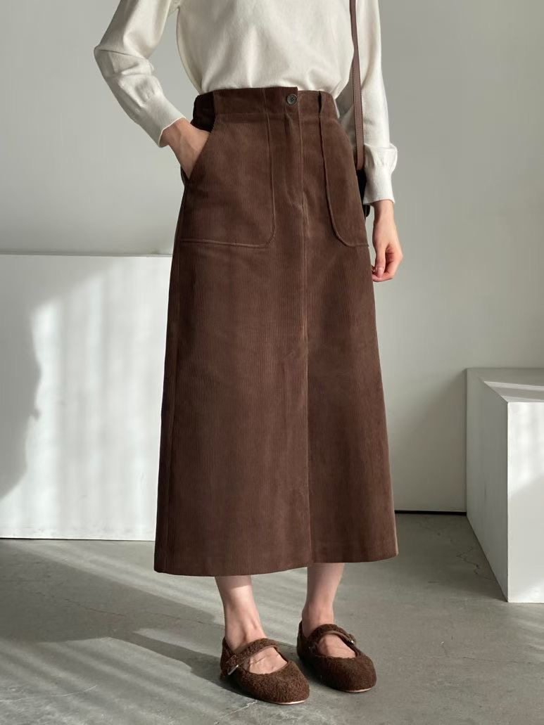 BARISTAR東大門㊣直郵女士新品時尚人氣職業熱賣推薦長裙口袋BARI BARI長裙圖色3