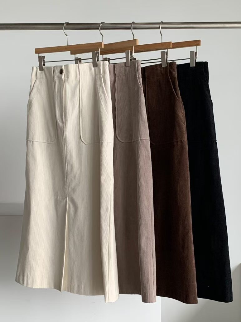 BARISTAR東大門㊣直郵女士新品時尚人氣職業熱賣推薦長裙口袋BARI BARI長裙圖色4左四色