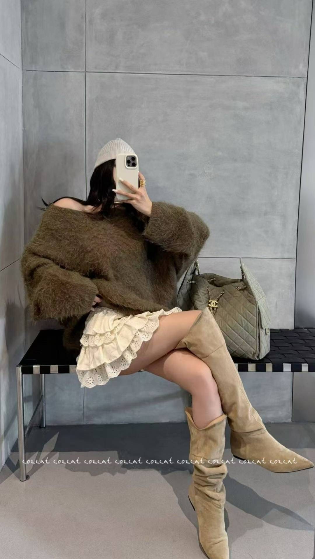 COZCAT-코즈켓-T韓國直郵㊣女裝新款人氣職業推薦毛衣寬松COZCAT毛衣圖色2