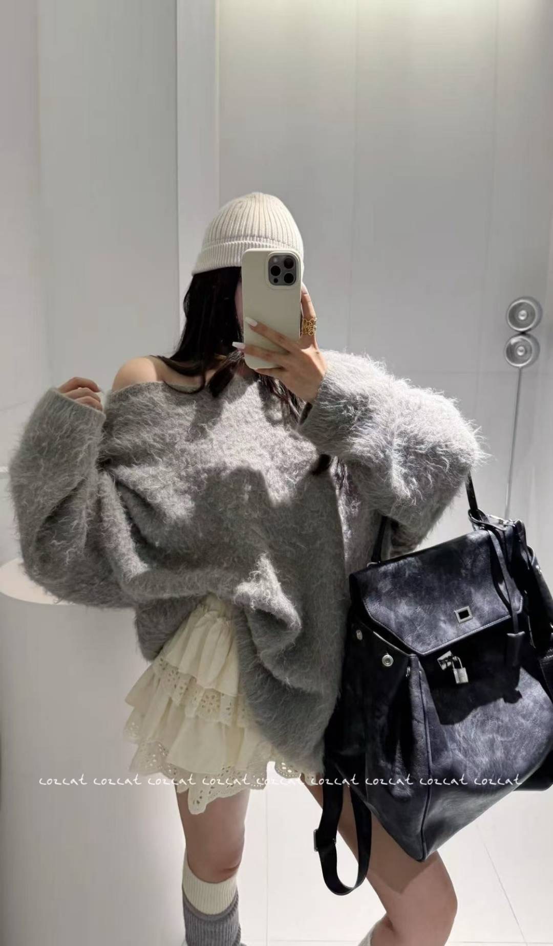 COZCAT-코즈켓-T韓國直郵㊣女裝新款人氣職業推薦毛衣寬松COZCAT毛衣圖色3