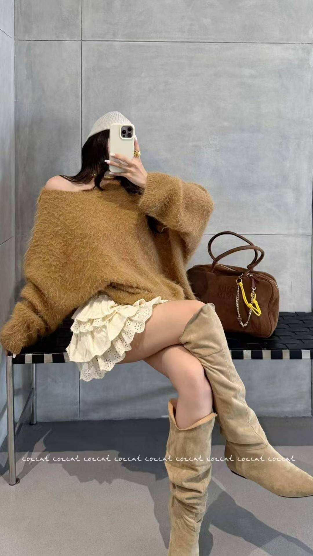 COZCAT-코즈켓-T韓國直郵㊣女裝新款人氣職業推薦毛衣寬松COZCAT毛衣圖色4