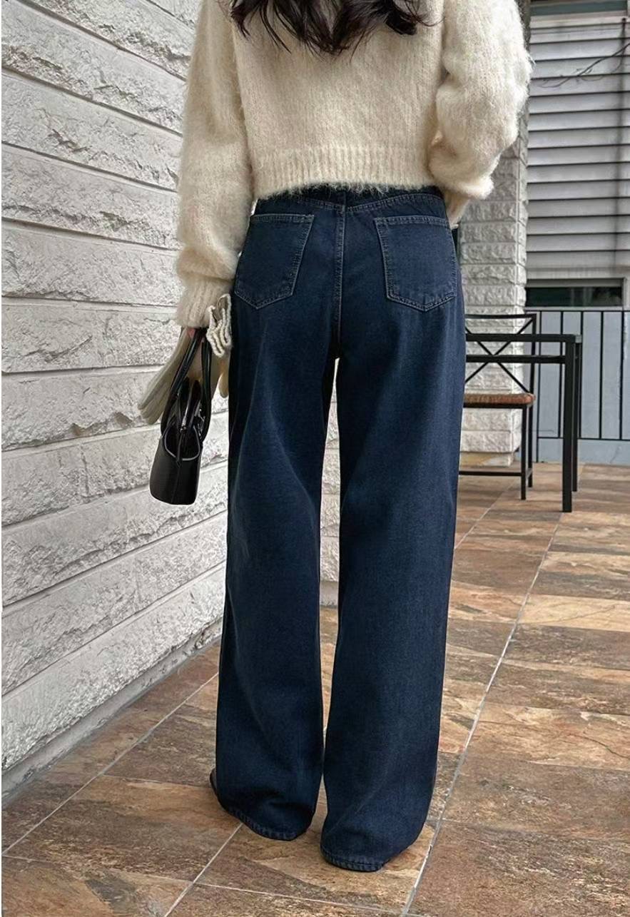 PI2韓國直郵㊣女士新品熱賣推薦人氣職業時尚休閑牛仔褲加絨Pi2牛仔褲